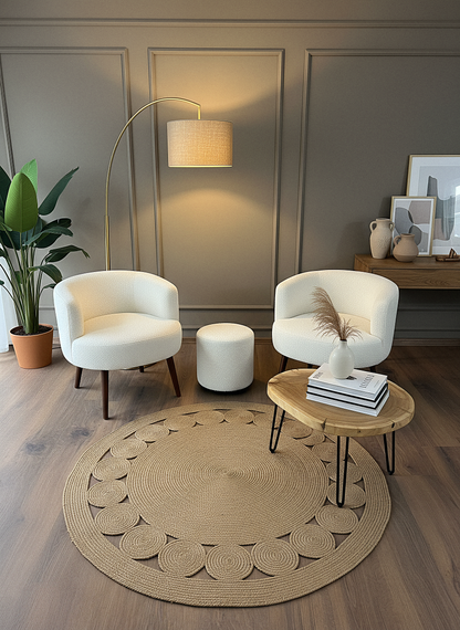 JÜT-RV424 Elde Dokuma Doğal Jüt Hasır Halı