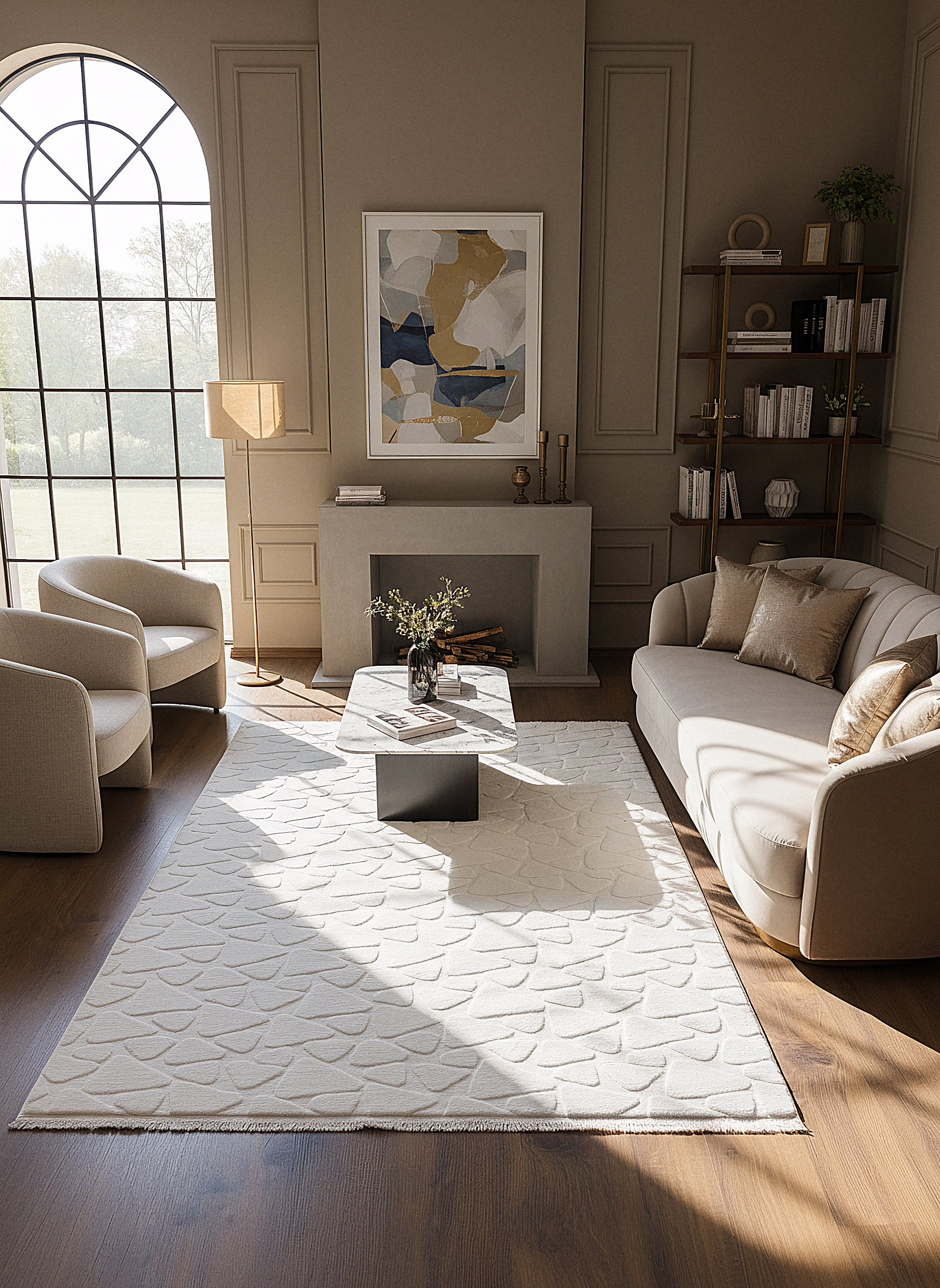 Ayder Taş Desen Krem