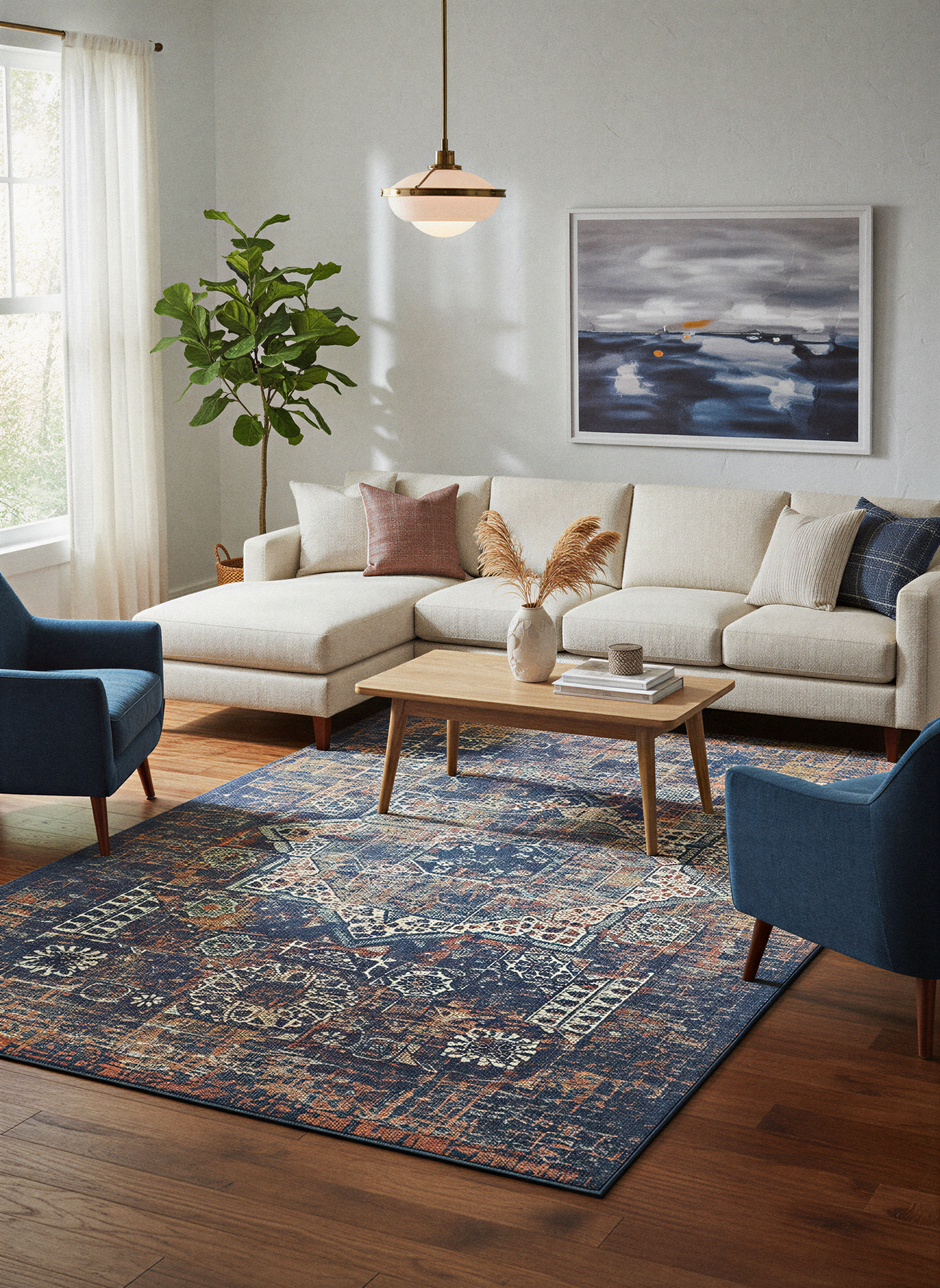 Arte HD021 Vintage Klasik Desenli Dekoratif Dokuma Halı