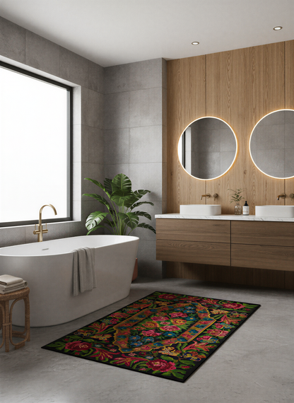 Arte HD018 Çiçek Desenli Dekoratif Dokuma Halı