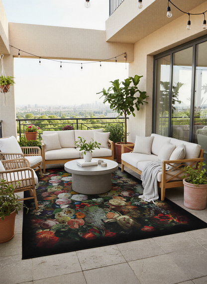 Arte HD017 Çiçek Desenli Dekoratif Dokuma Halı