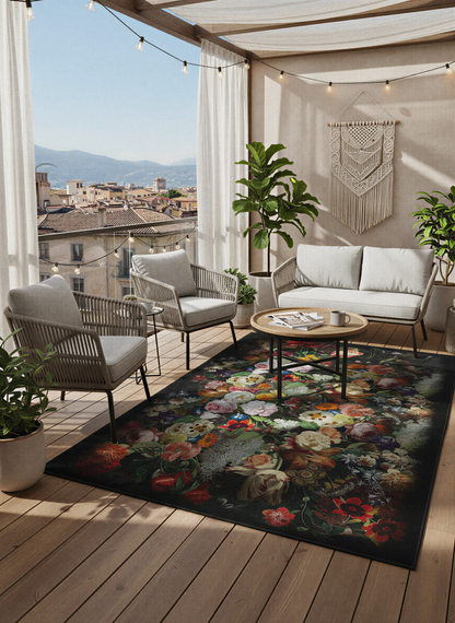 Arte HD017 Çiçek Desenli Dekoratif Dokuma Halı