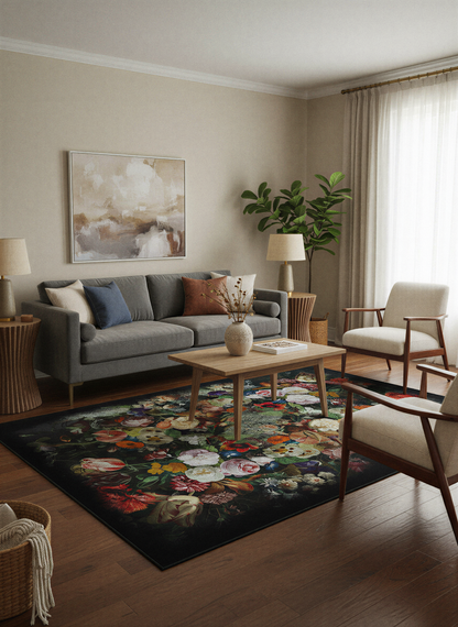 Arte HD017 Çiçek Desenli Dekoratif Dokuma Halı