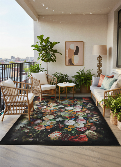 Arte HD017 Çiçek Desenli Dekoratif Dokuma Halı