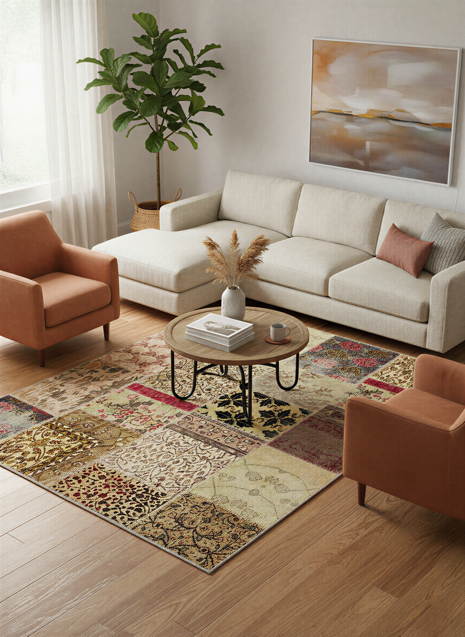 Arte HD015 Patch Klasik Desenli Dekoratif Dokuma Halı