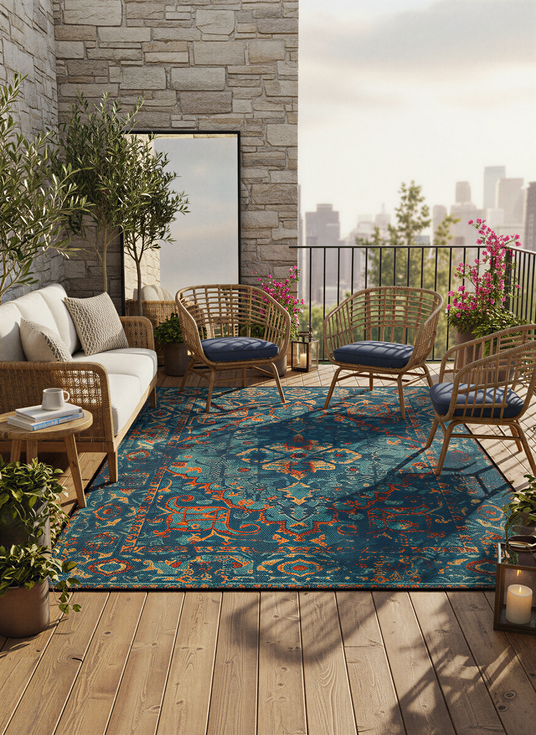 Arte HD014 Klasik Vintage Dekoratif Dokuma Şönil Halı