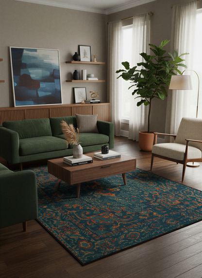 Arte HD014 Klasik Vintage Dekoratif Dokuma Şönil Halı