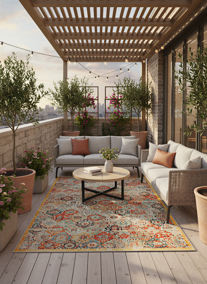 Arte HD013 Antik Figürlü Dekoratif Dokuma Şönil Halı