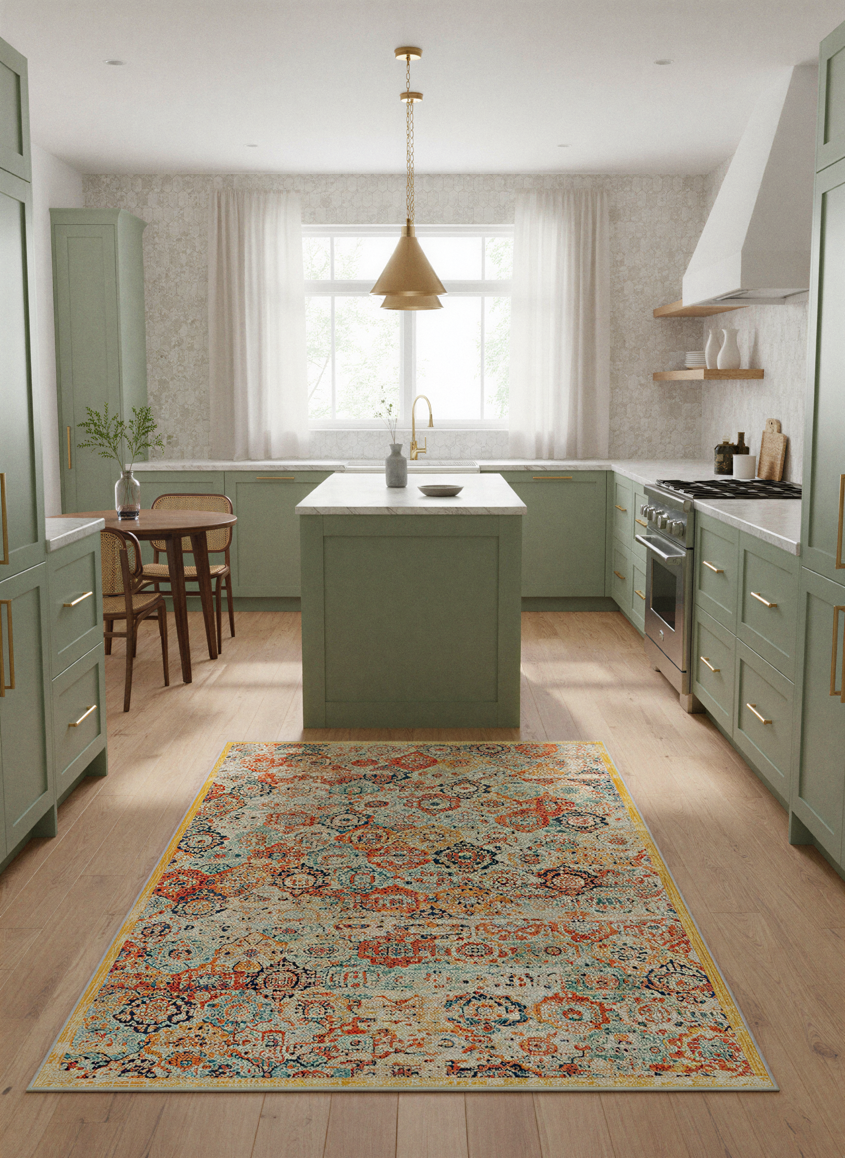 Arte HD013 Antik Figürlü Dekoratif Dokuma Şönil Halı