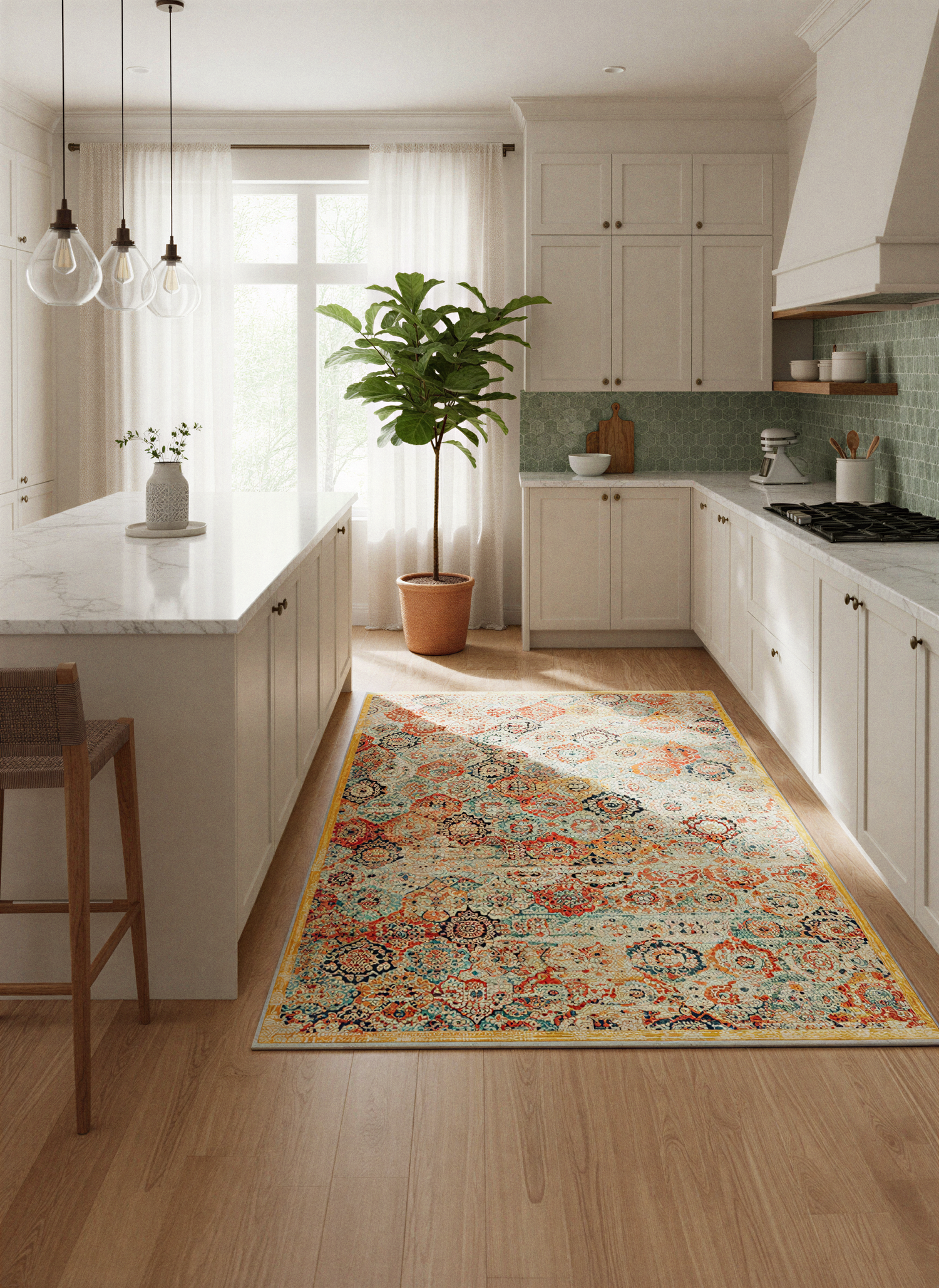 Arte HD013 Antik Figürlü Dekoratif Dokuma Şönil Halı