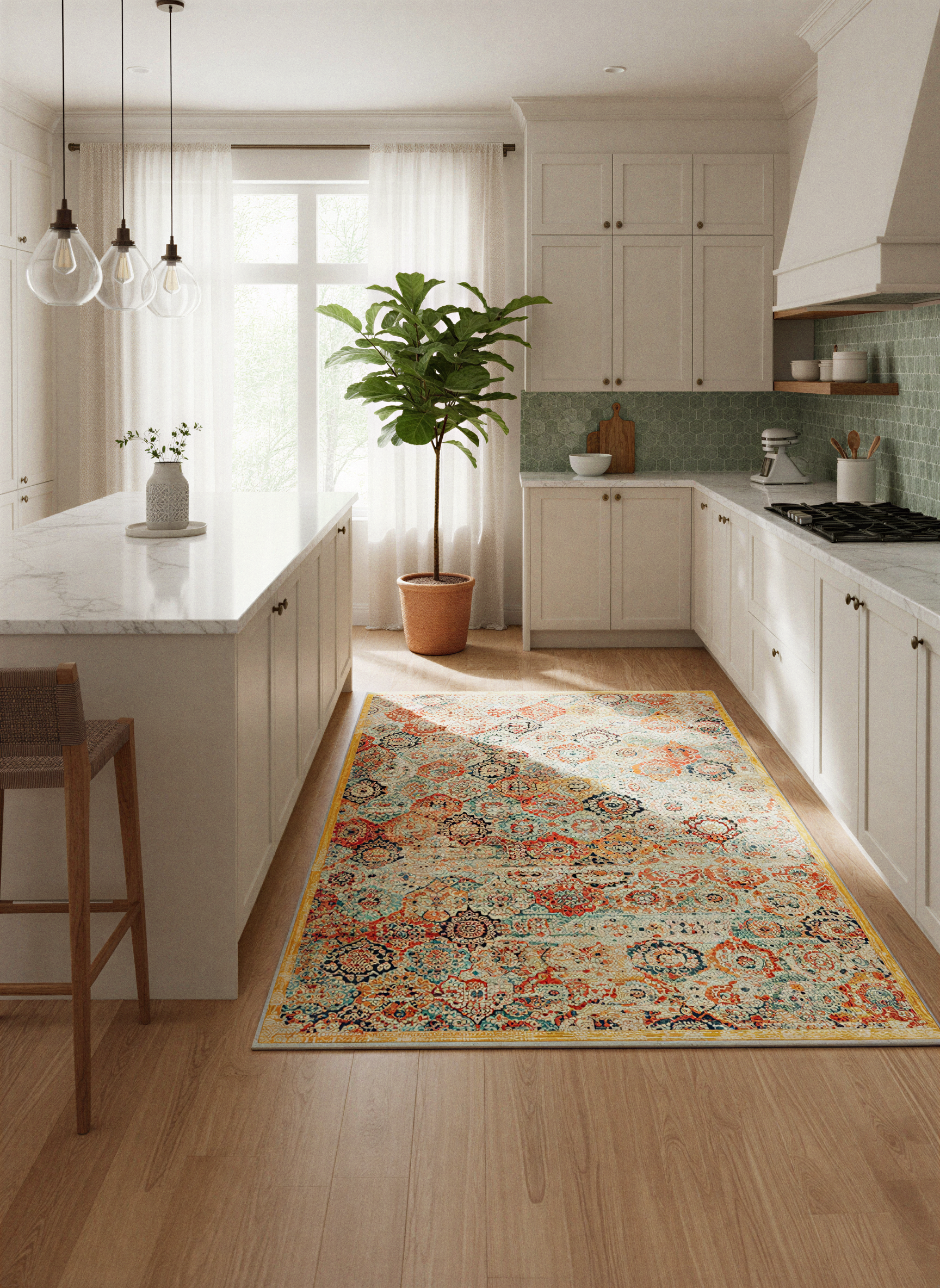 Arte HD013 Antik Figürlü Dekoratif Dokuma Şönil Halı