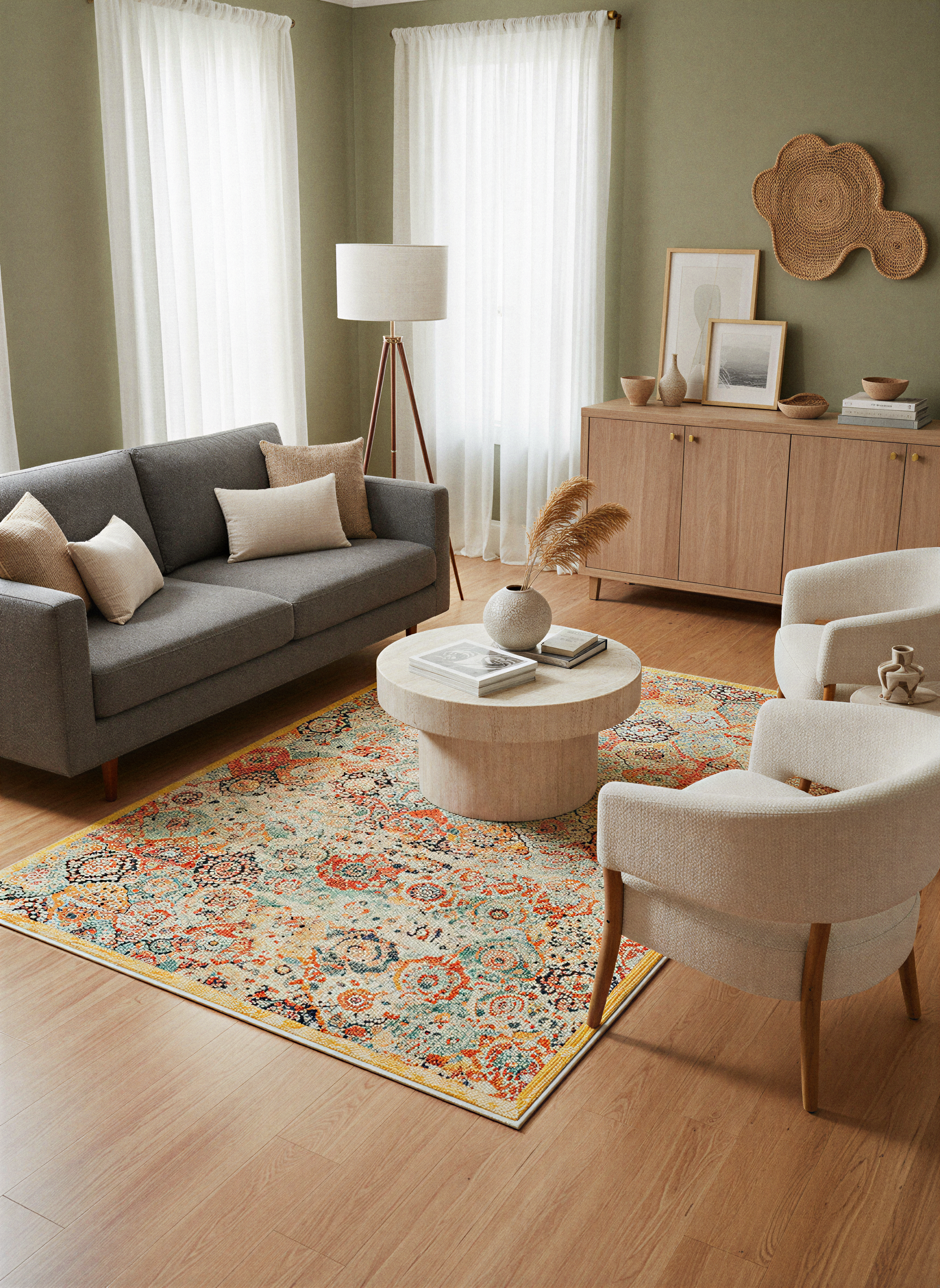 Arte HD013 Antik Figürlü Dekoratif Dokuma Şönil Halı