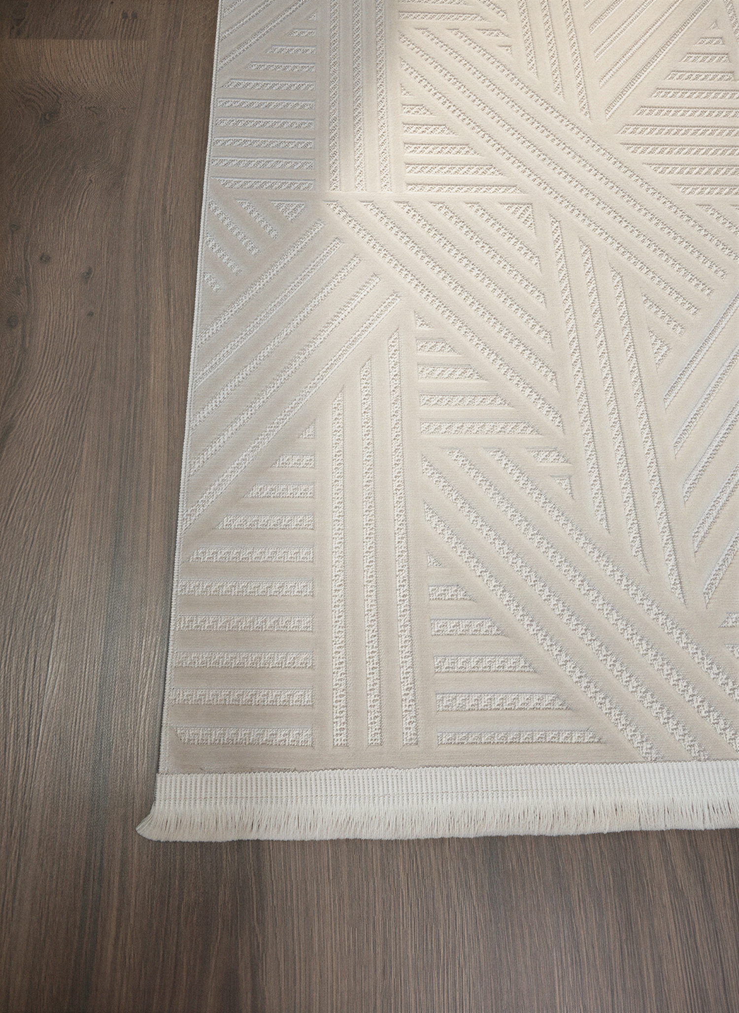 MYRA 476 Bej Geometrik Desenli Modern Salon Mutfak Koridor Balkon Halısı