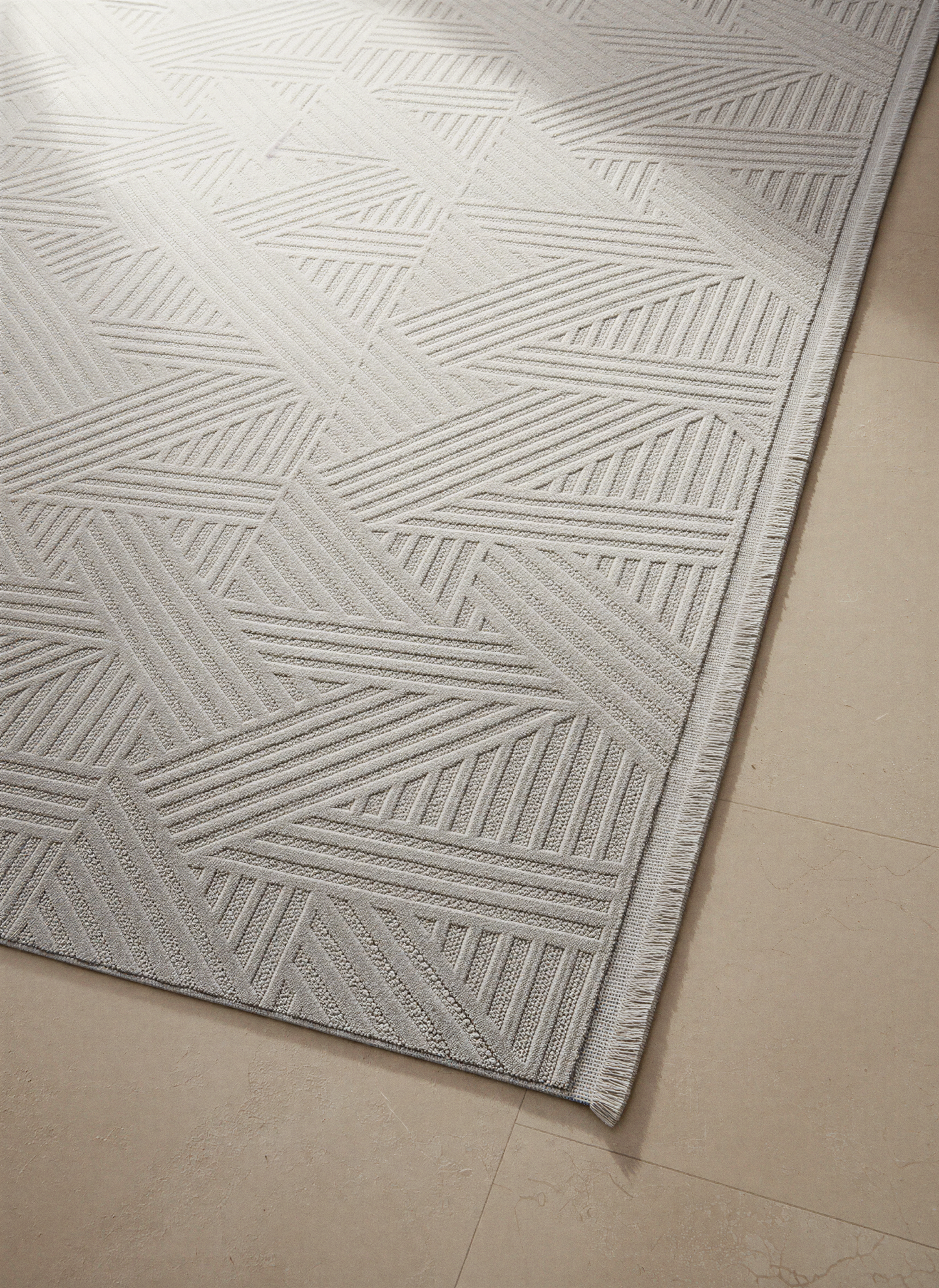 MYRA 476 Gri  Geometrik Desenli Modern Salon Mutfak Koridor Balkon Halısı