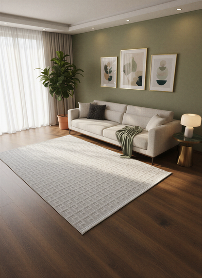 MYRA PERA 1503 Bej Geometrik Desenli Modern Salon Mutfak Koridor Balkon Halısı