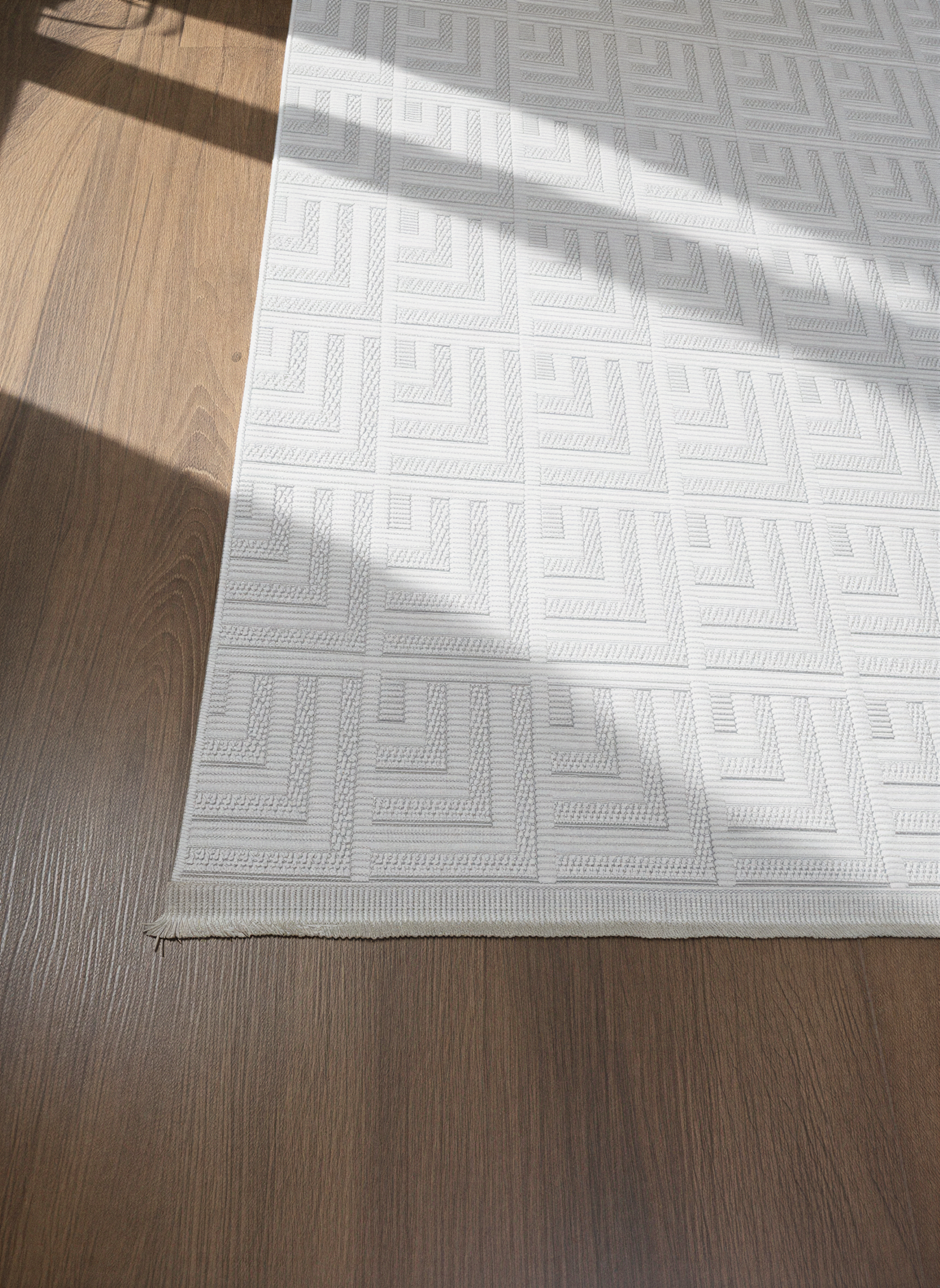 MYRA PERA 1503 Krem Geometrik Desenli Modern Salon Mutfak Koridor Balkon Halısı