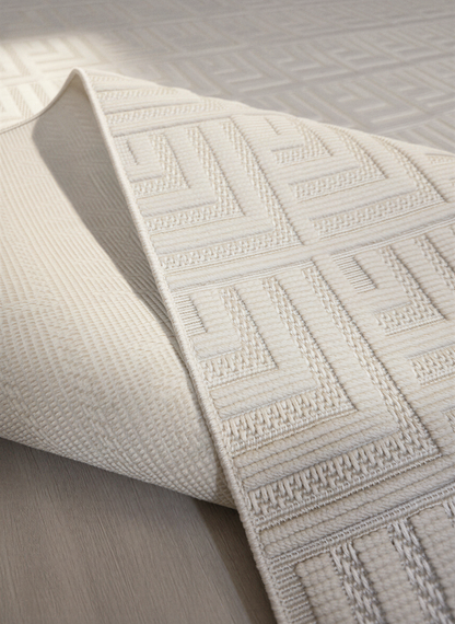 MYRA PERA 1503 Krem Geometrik Desenli Modern Salon Mutfak Koridor Balkon Halısı