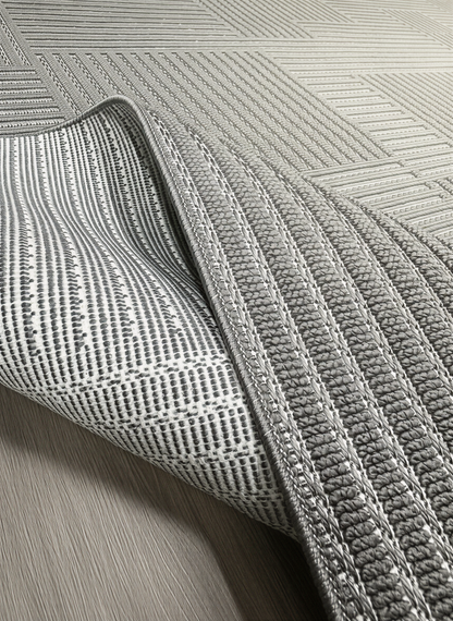 MYRA PERA 452 Antrasit Geometrik Desenli Modern Salon Mutfak Koridor Balkon Halısı