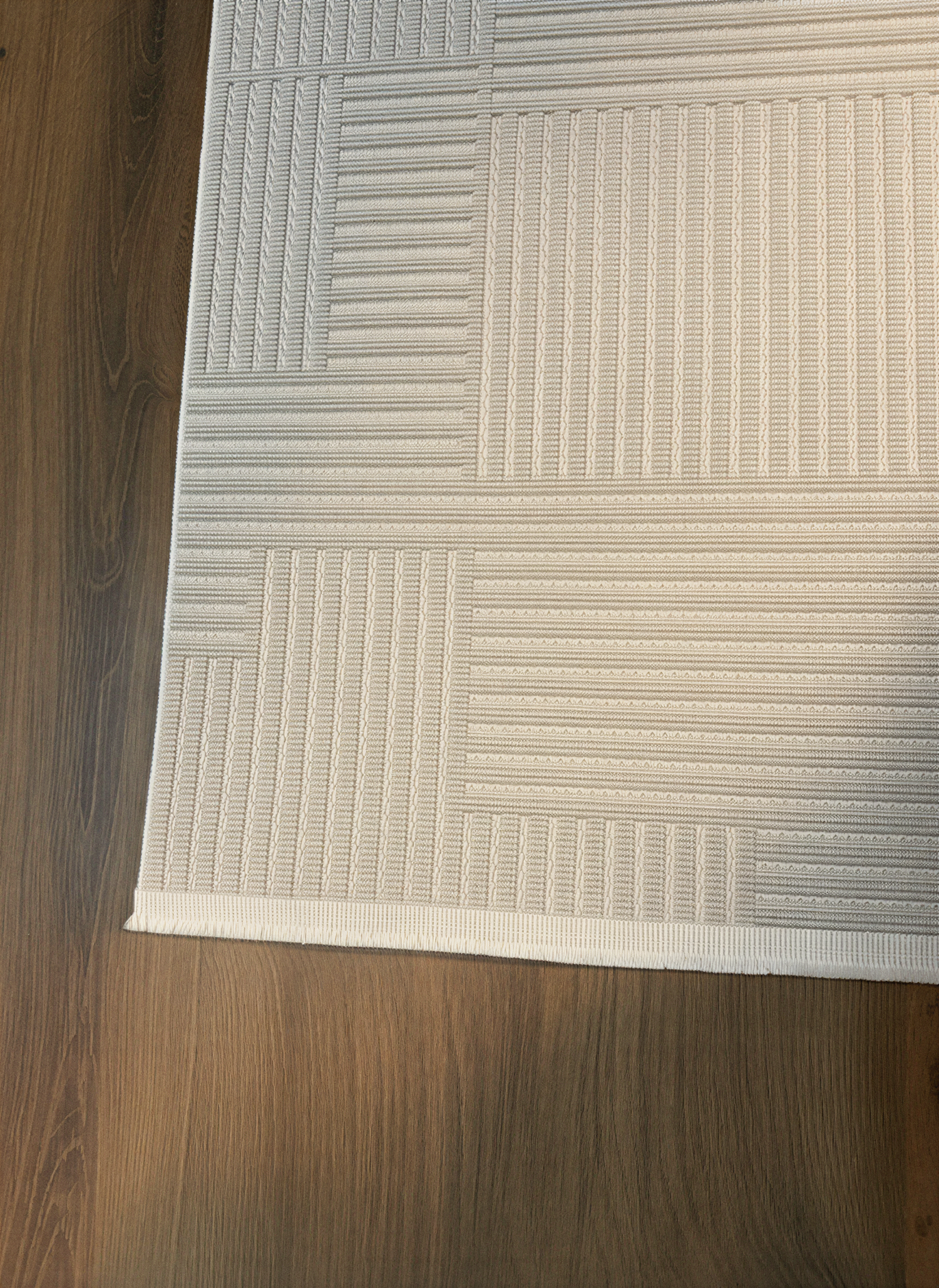 MYRA PERA 452 Bej Geometrik Desenli Modern Salon Mutfak Koridor Balkon Halısı