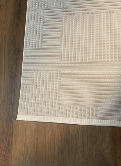 MYRA PERA 452 Bej Geometrik Desenli Modern Salon Mutfak Koridor Balkon Halısı