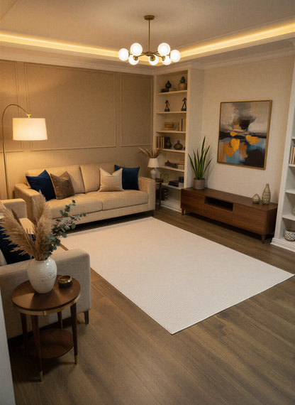 MYRA PERA 452 Bej Geometrik Desenli Modern Salon Mutfak Koridor Balkon Halısı