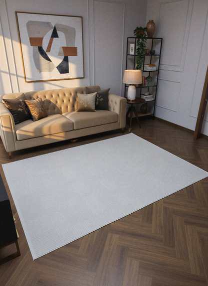 MYRA PERA 452 Krem Geometrik Desenli Modern Salon Mutfak Koridor Balkon Halısı