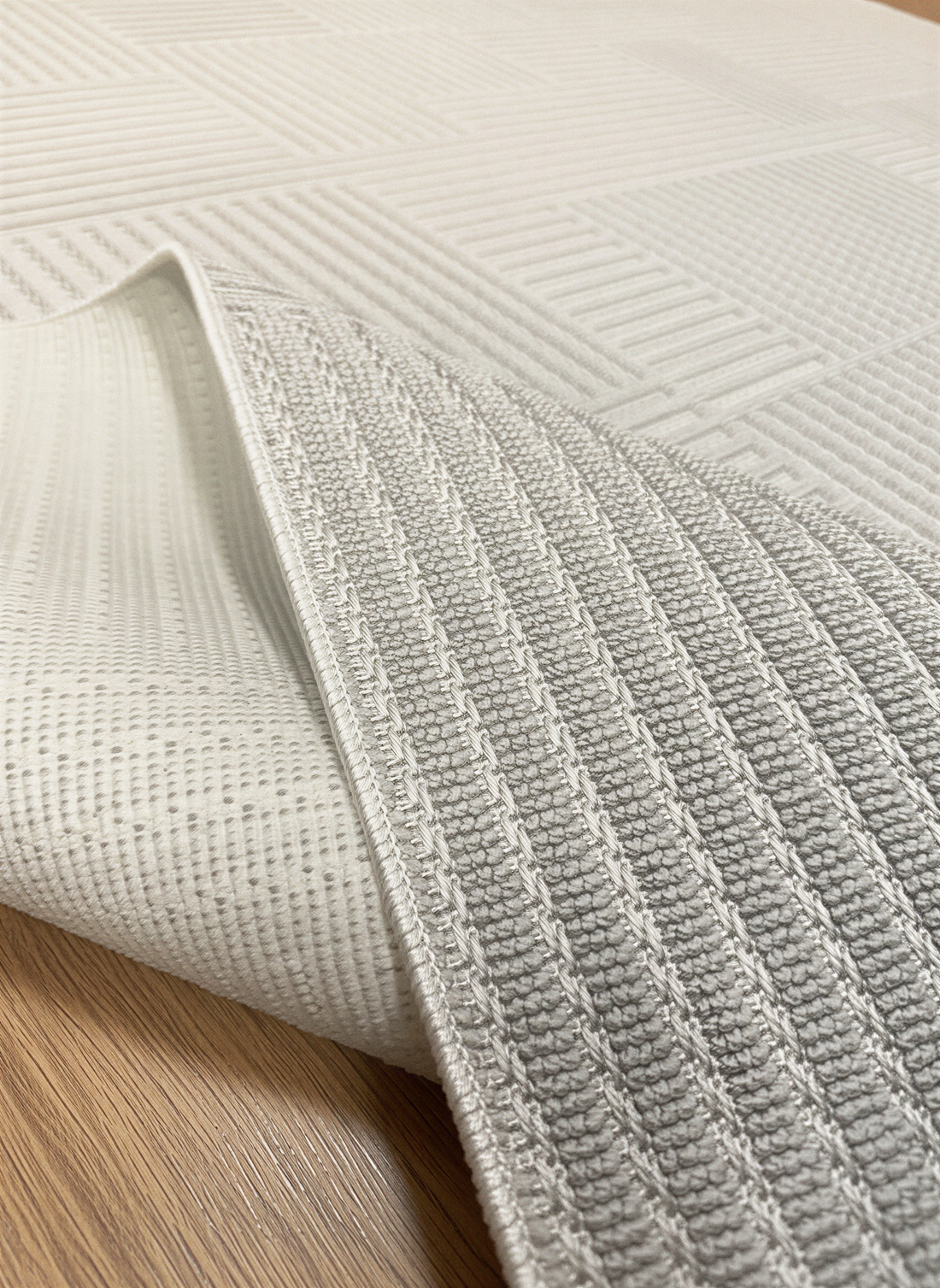 MYRA PERA 452 Gri Geometrik Desenli Modern Salon Mutfak Koridor Balkon Halısı