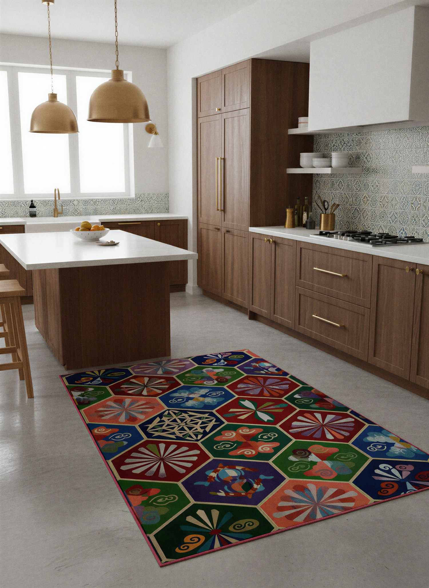 Arte HD039 Geometrik Figürlü Modern Renkli Dekoratif Dokuma Halı