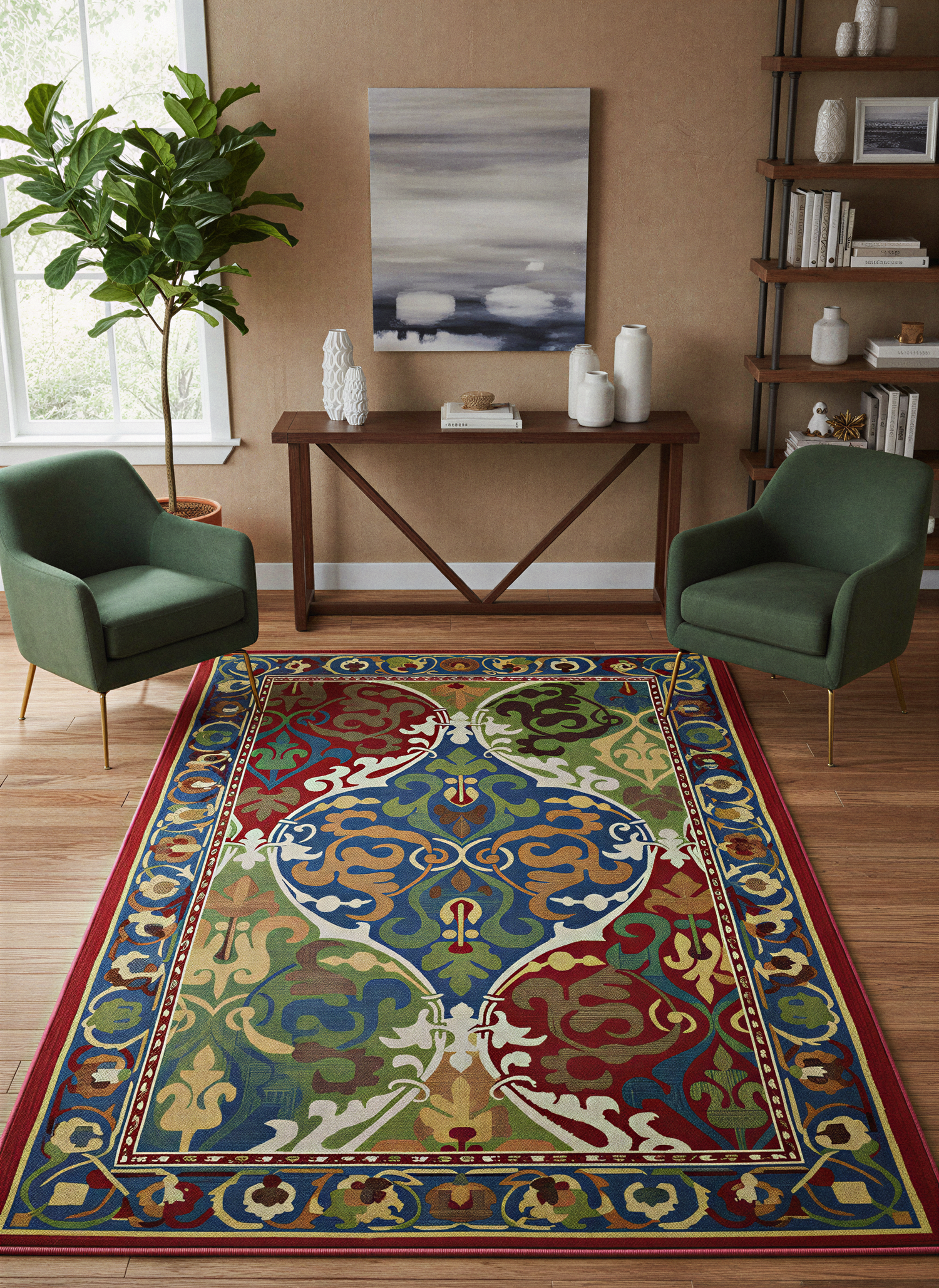 Arte HD035 Klasik Desenli Renkli Dekoratif Dokuma Halı