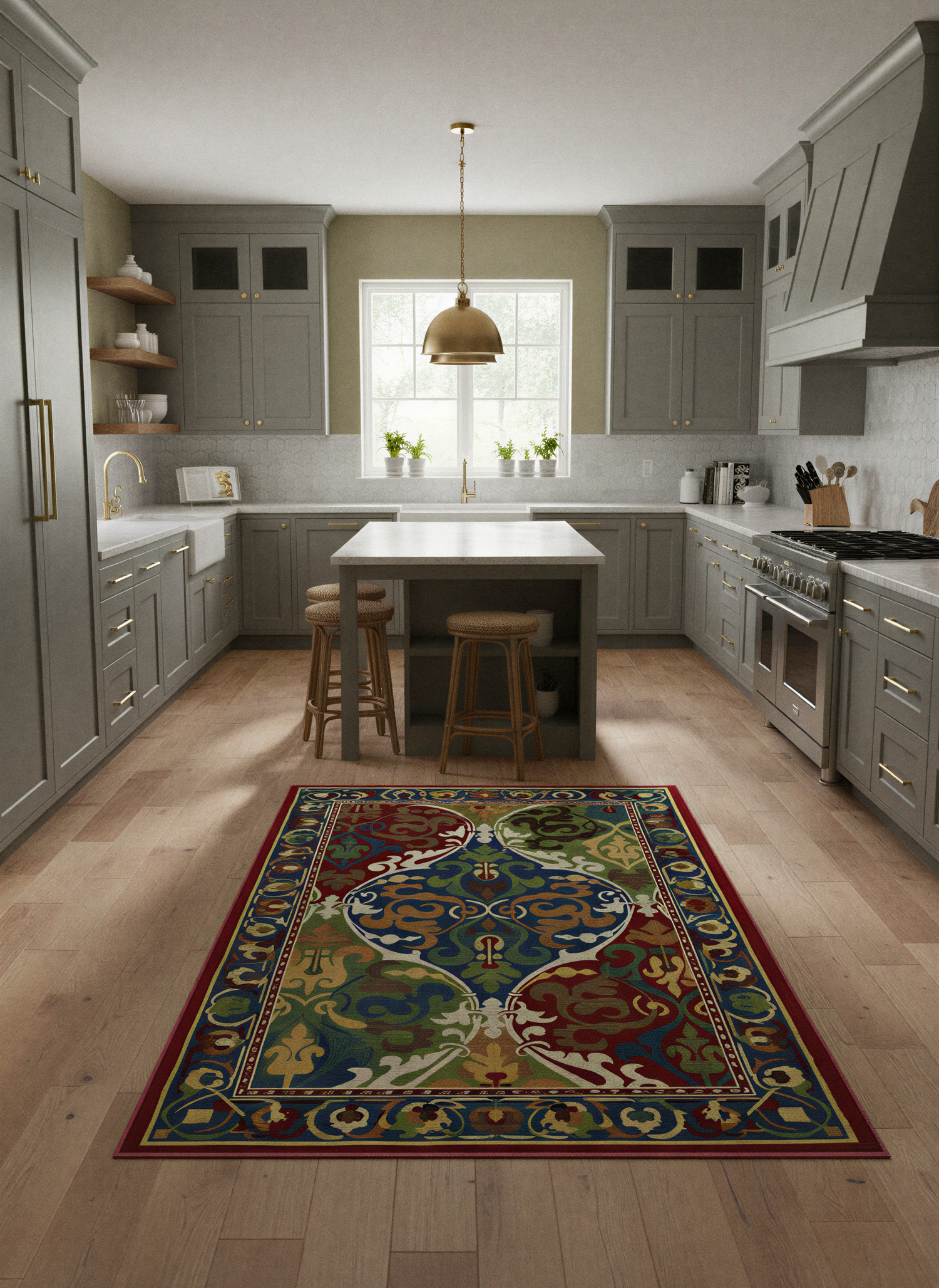 Arte HD035 Klasik Desenli Renkli Dekoratif Dokuma Halı