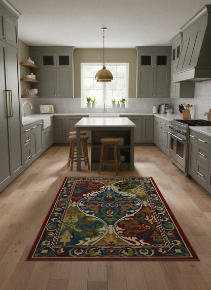 Arte HD035 Klasik Desenli Renkli Dekoratif Dokuma Halı