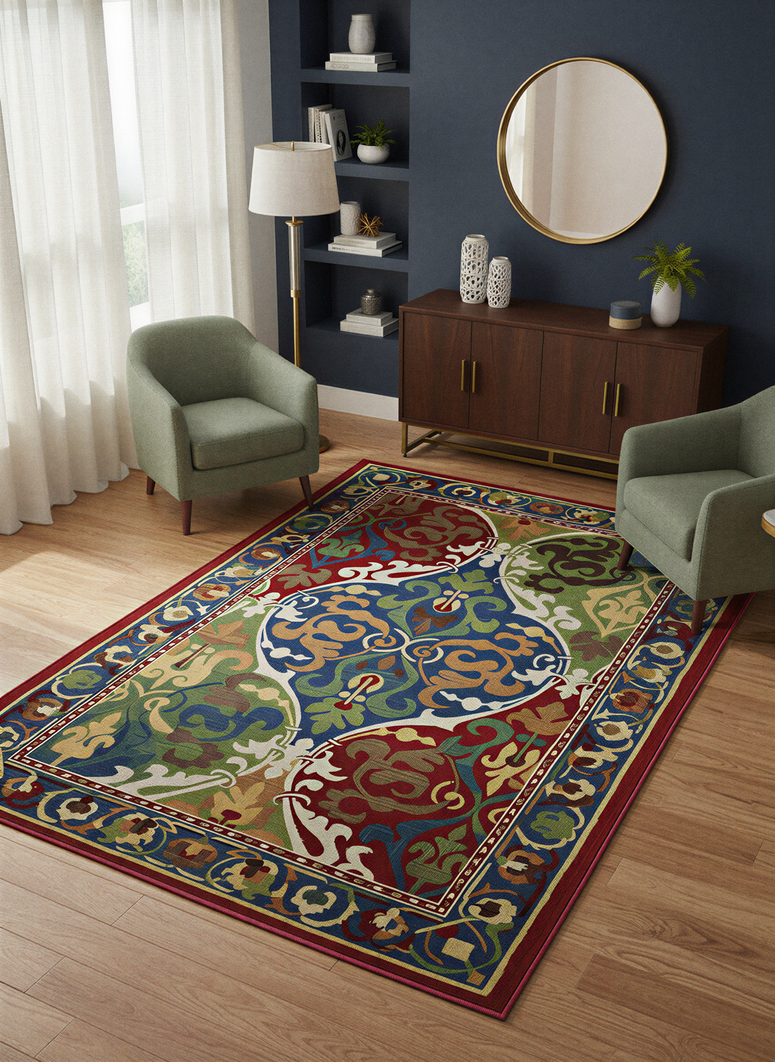 Arte HD035 Klasik Desenli Renkli Dekoratif Dokuma Halı