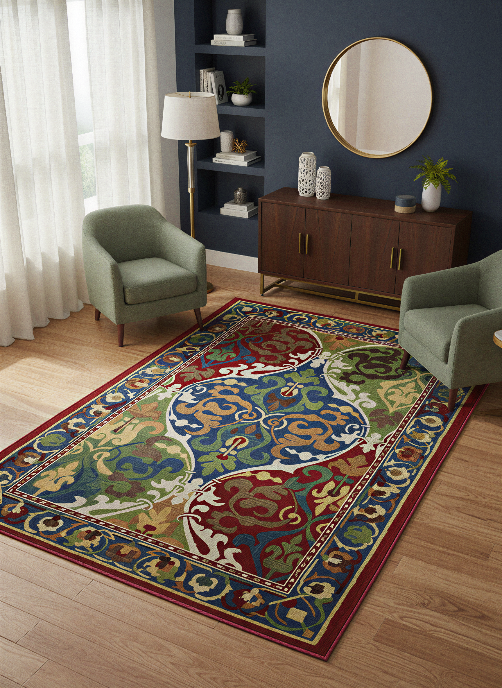 Arte HD035 Klasik Desenli Renkli Dekoratif Dokuma Halı