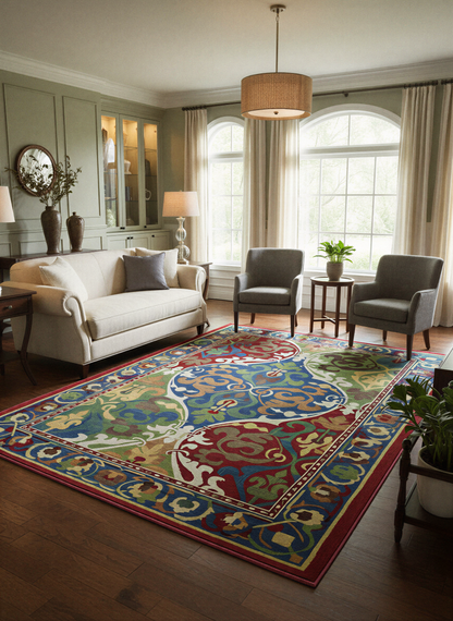 Arte HD035 Klasik Desenli Renkli Dekoratif Dokuma Halı