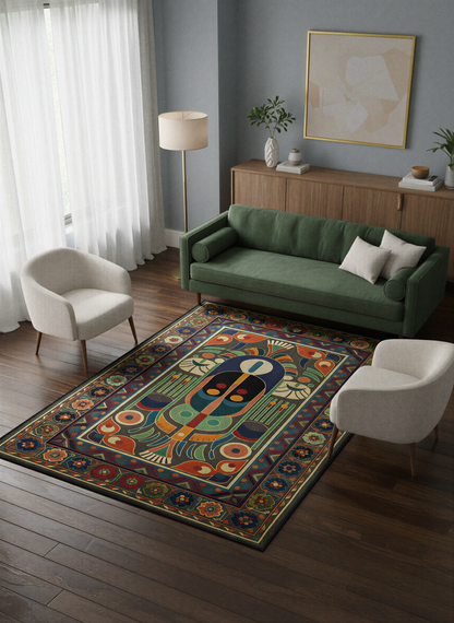 Arte HD034 Soyut ve Klasik Desenli Dekoratif Dokuma Halı