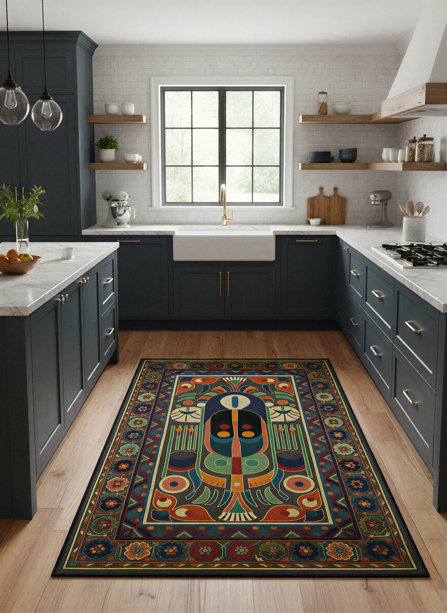 Arte HD034 Soyut ve Klasik Desenli Dekoratif Dokuma Halı