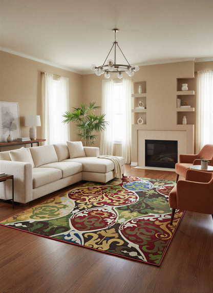 Arte HD032 Klasik Desenli Renkli Dekoratif Dokuma Halı