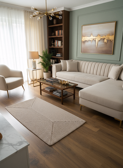 KNİTTED RUG 02 - Knitted Rectangle Rug
