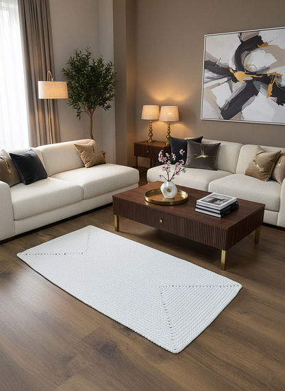 KNİTTED RUG 04 - Knitted Rectangle Rug