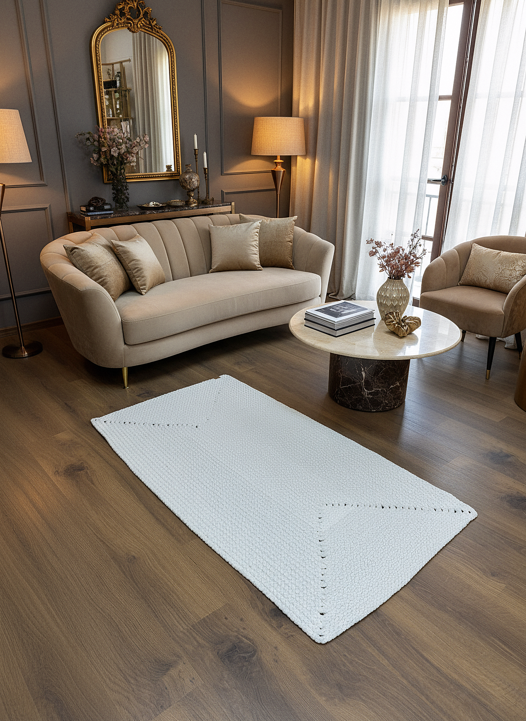 KNİTTED RUG 04 - Knitted Rectangle Rug