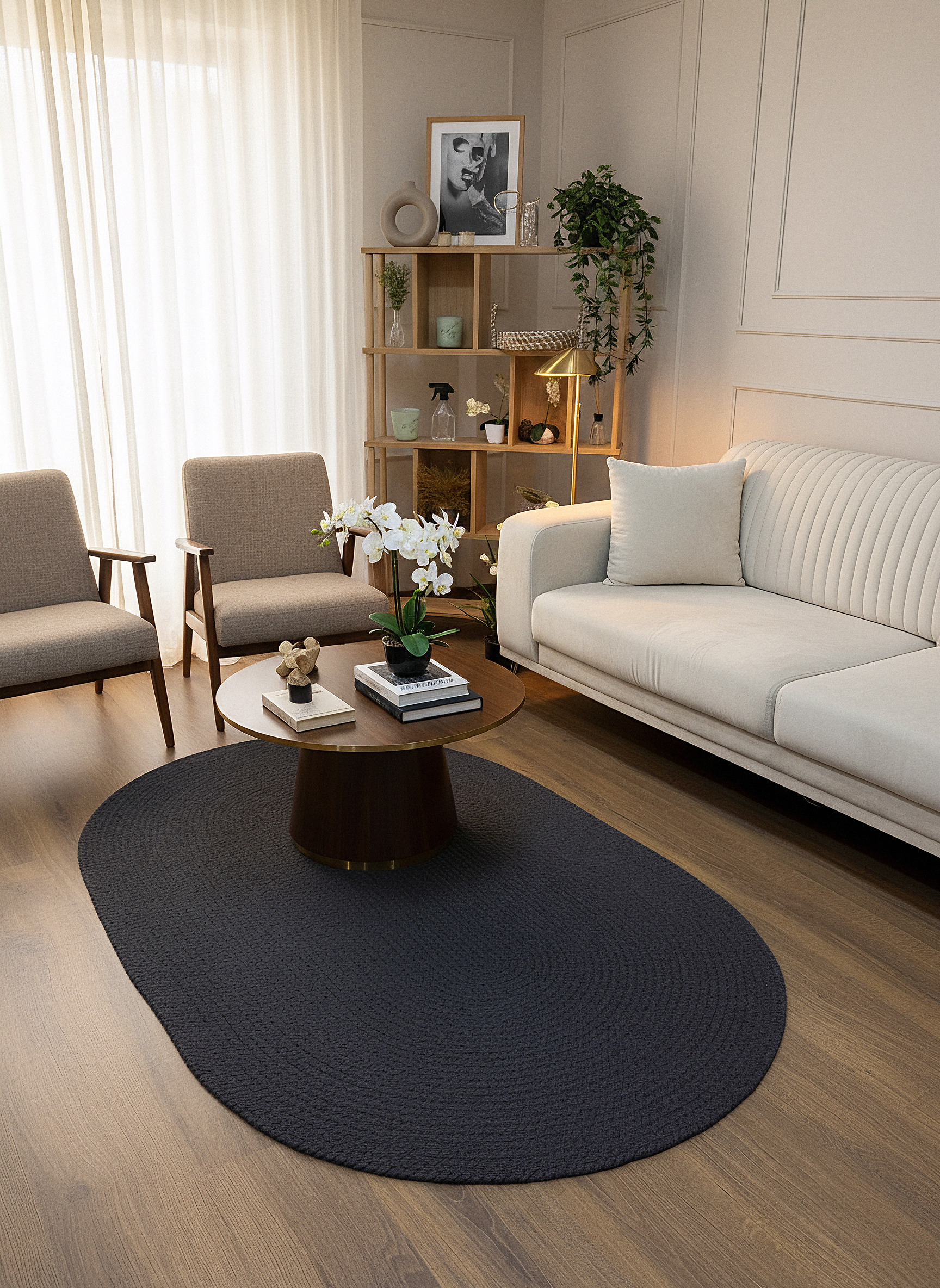 KNİTTED RUG 06 - Knitted Oval Rug