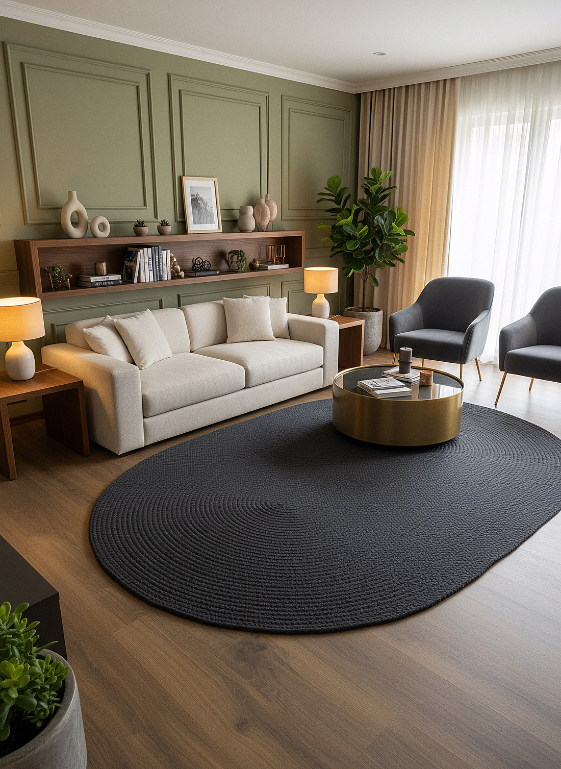 KNİTTED RUG 06 - Knitted Oval Rug