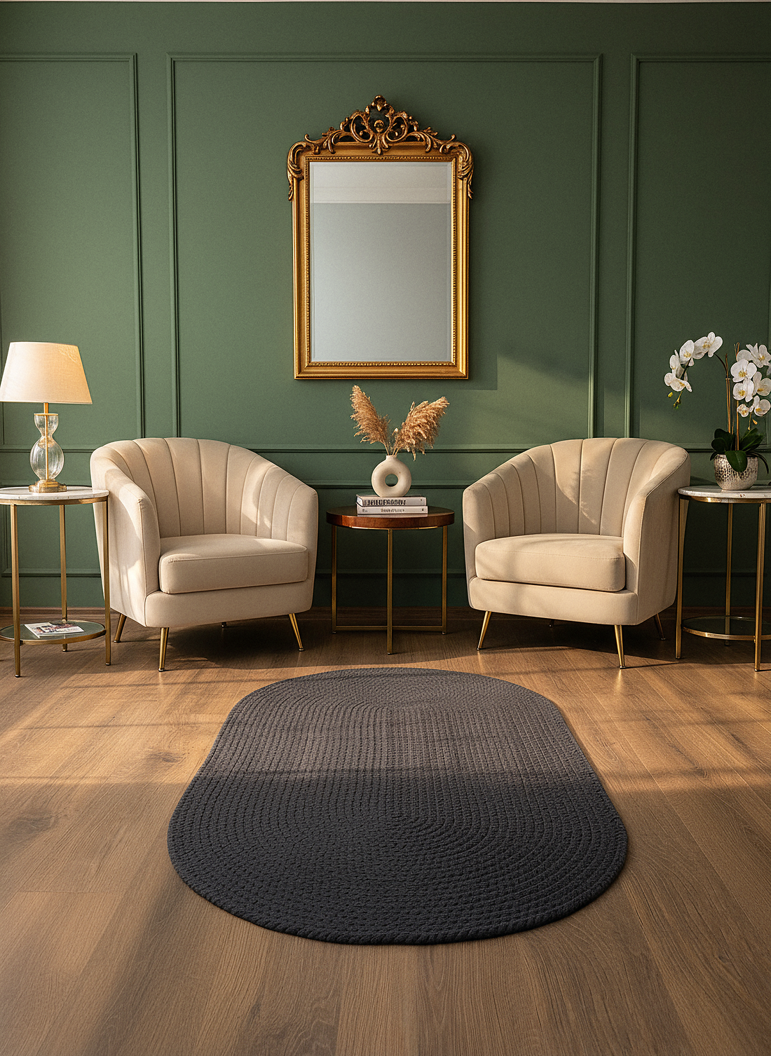 KNİTTED RUG 06 - Knitted Oval Rug