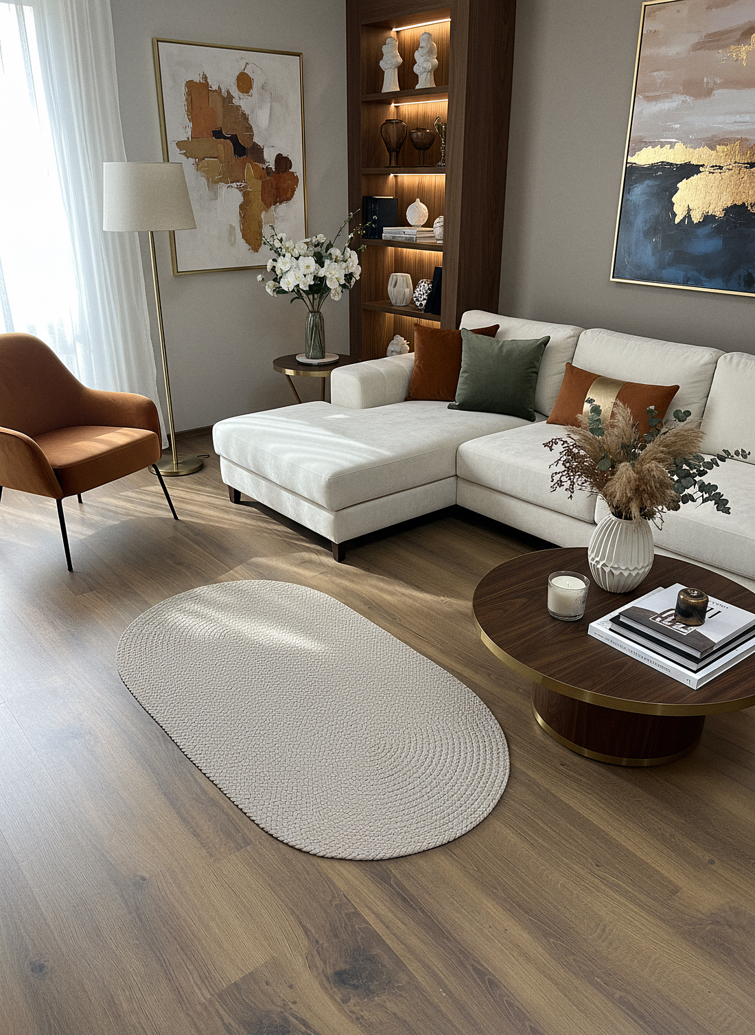 JÜT ÖRGÜ-07 BEJ El Örgüsü Jüt Hasır Halı