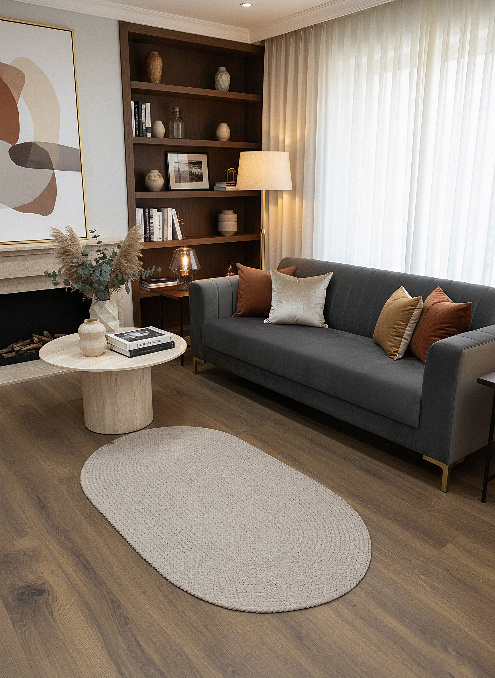 JÜT ÖRGÜ-07 BEJ El Örgüsü Jüt Hasır Halı