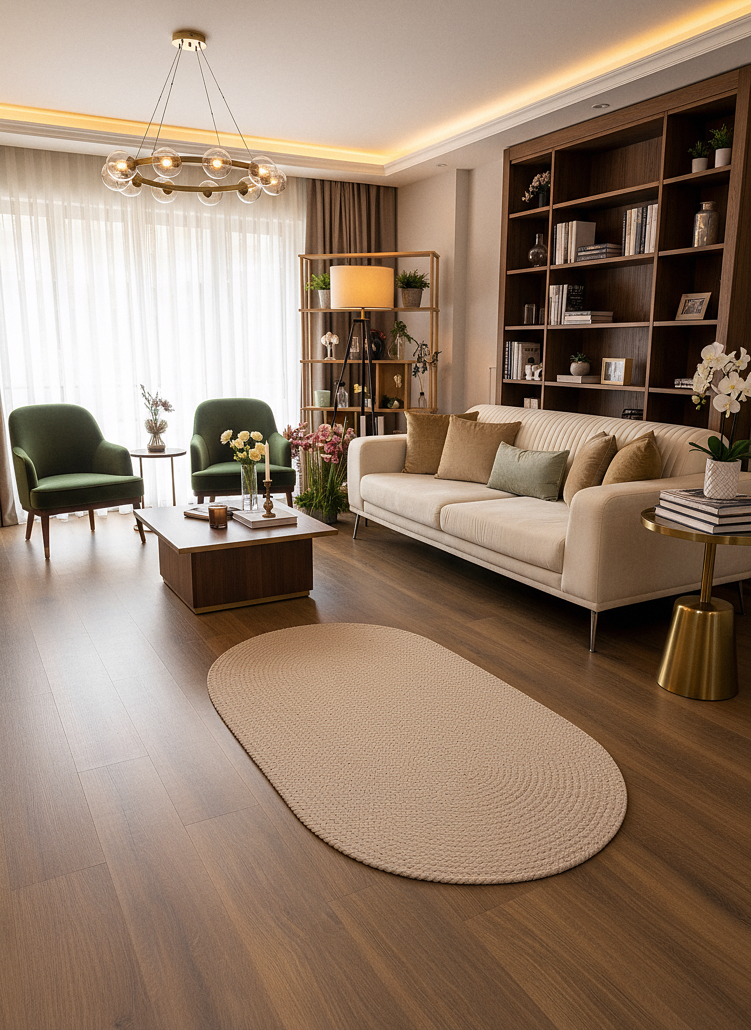 JÜT ÖRGÜ-07 BEJ El Örgüsü Jüt Hasır Halı