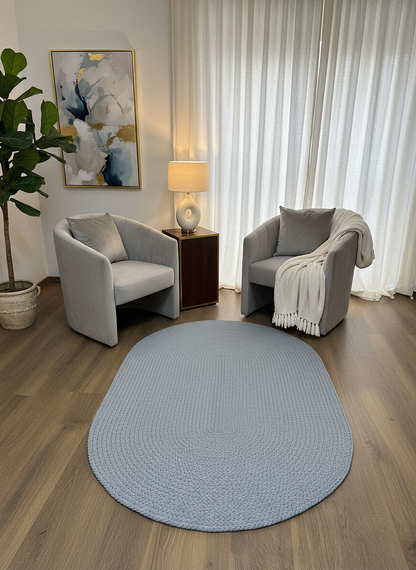 JÜT ÖRGÜ-08 GRİ El Örgüsü Jüt Hasır Halı