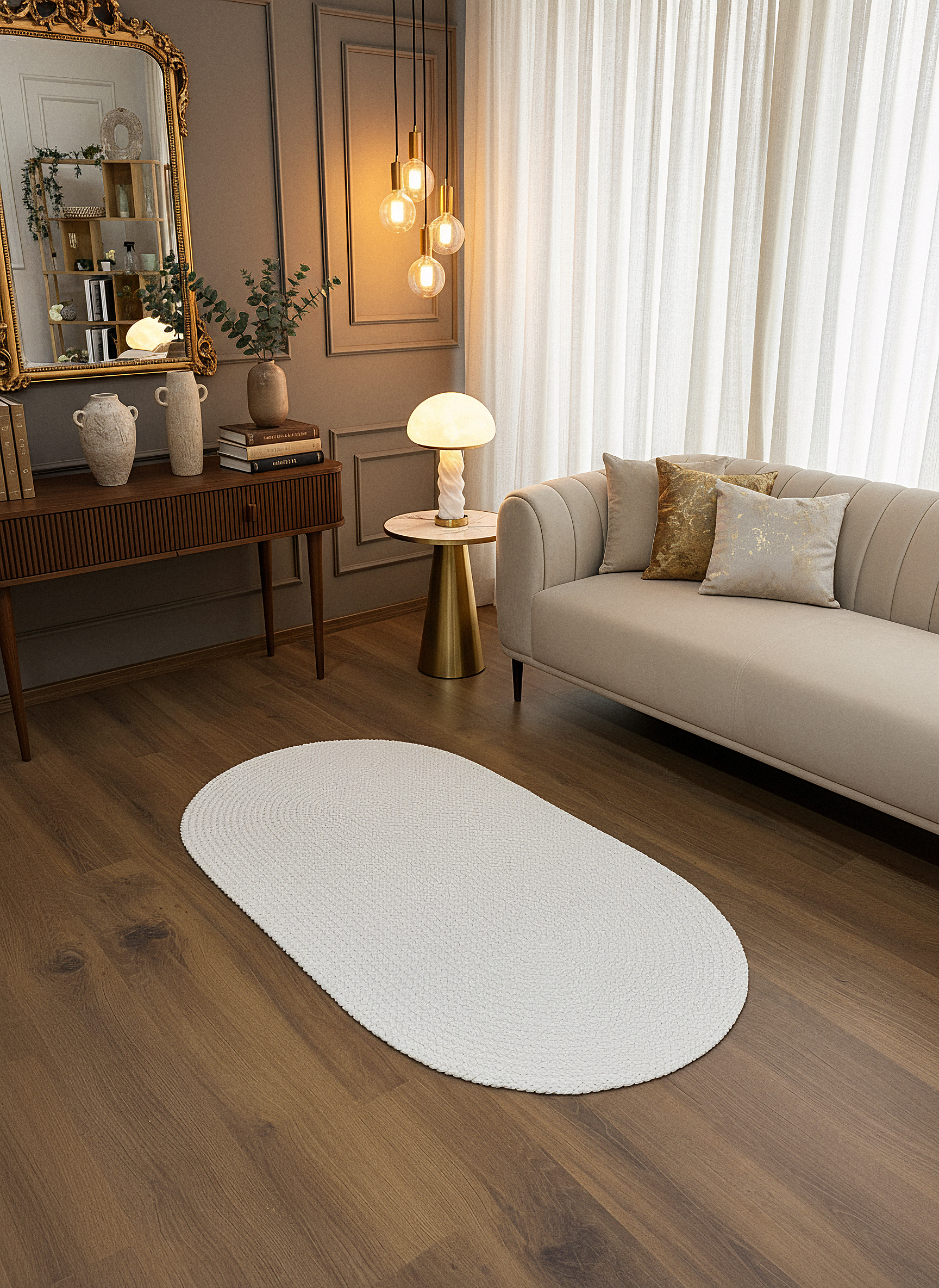 KNİTTED RUG 09 - Knitted Oval Rug