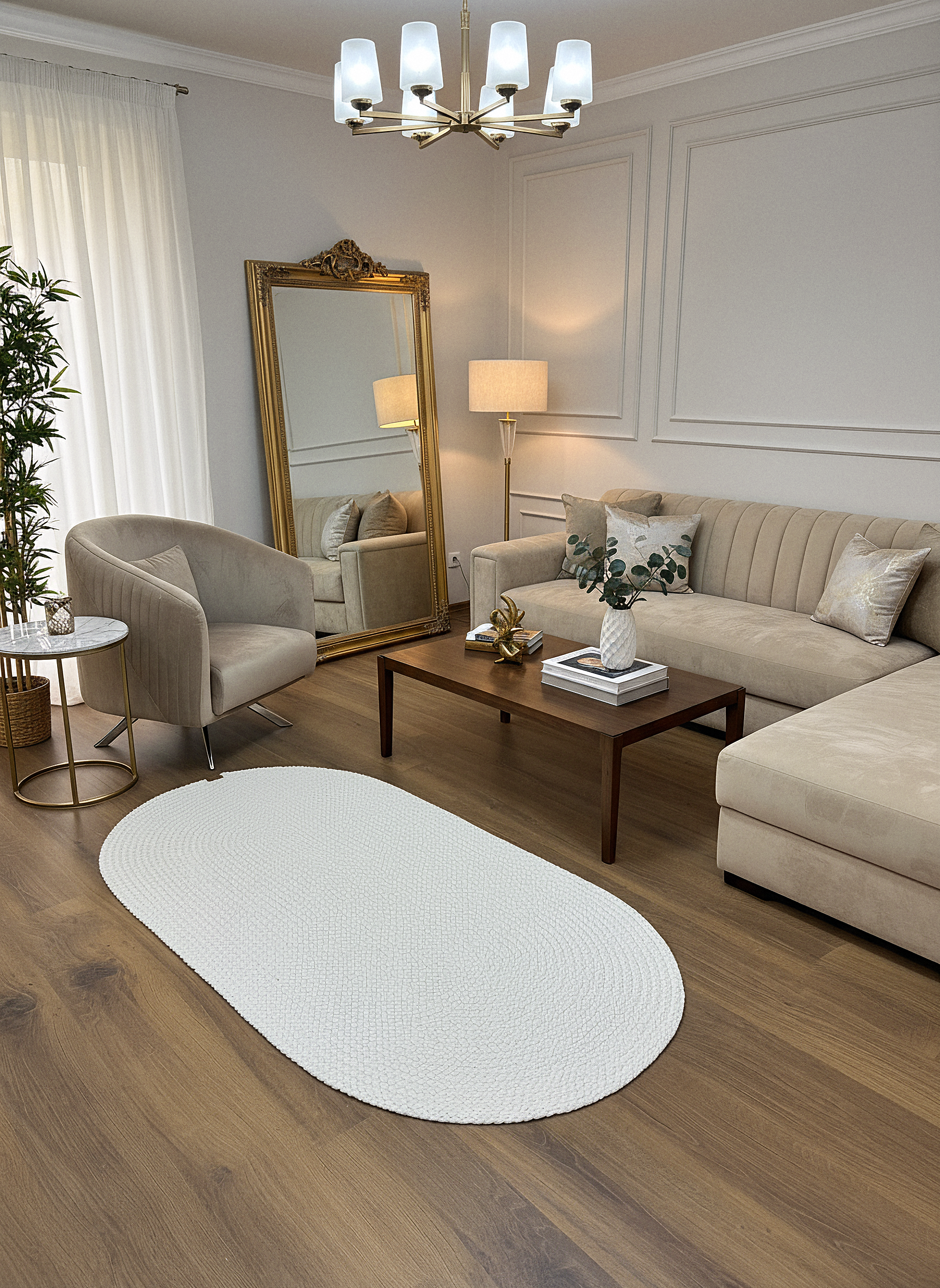 JÜT ÖRGÜ-09 KREM El Örgüsü Jüt Hasır Halı