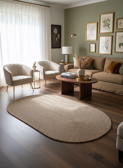 JÜT ÖRGÜ-10 VİZON El Örgüsü Jüt Hasır Halı